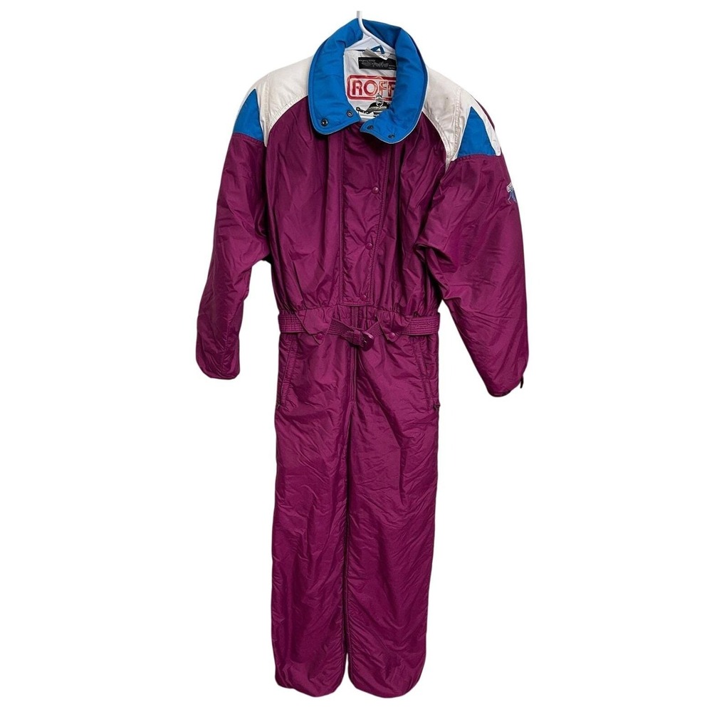 Vintage 80s ROFFE Carolina One Piece Ski Suit Colorblock Snowsuit Gaper Day 8‎